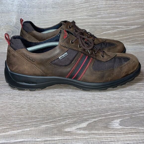 Ecco Gore-Tex Women’s Size 11-11.5/EU 42 Espresso Brown Leather Walking Shoe - Picture 1 of 14